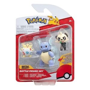 Pokémon 3 Pack-Features 2-Inch Pancham and Togepi and 3-Inch Wartortle Battle Figures Wartortle Fantastic Creatures Pokemon