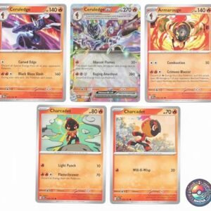 Collectible Card Games Pokemon Ceruledge ex 036/191 - Surging Sparks – Tera Pokemon Evolution 5 Card Lot – Armarouge Charcadet