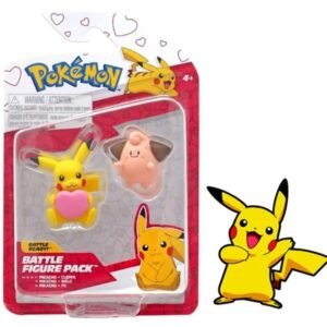 Action Figures Pokemon Pokemon Battle Figure Action Ready 2 Pack with Bonus Sticker (Valentine's Day Pikachu and Cleffa)