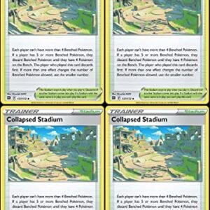 Collectible Card Games Pokemon Collapsed Stadium 137/172 - Brilliant Stars - Pokemon Trainer Card Lot Playset x4