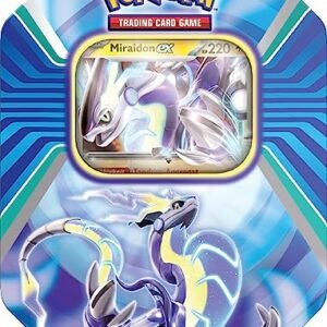 Pokemon Trading Cards Pokémon - Trading Card Game: Tin-Box Paldea Legends - Miraidon (1 Holographic Card & 4 Booster Packs) Miraidon