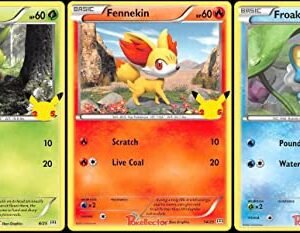 Chespin Fennekin Froakie - 25th Anniversary McDonald's Exclusive Promo Lot - 3 Card Set - Kalos Starters Pokemon Collectible Card Games