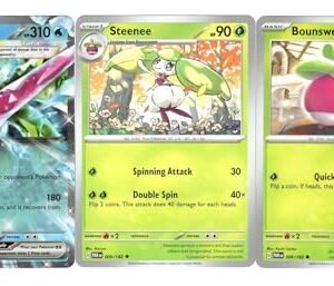 Tsareena ex 046/182 - Paradox Rift - Double Rare- Pokemon 3 Card Lot Collectible Card Games Pokemon