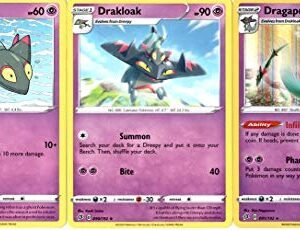 Pokemon Evolution Set - Dragapult Drakloak Dreepy - Rebel Clash - 091/192 - Sword & Shield - Rare - 3 Card Lot Action Figures Pokemon