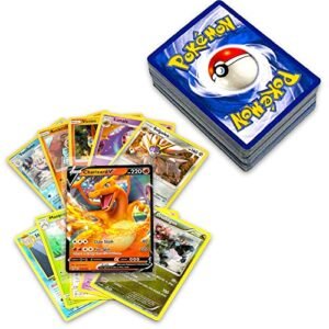 50+ Official Pokemon Cards Collection with 5 Foils in Any Combination and at Least 1 Rarity, GX, EX, FA, Tag Team, Or Secret Rare Pokemon Dedicated Deck Card Games