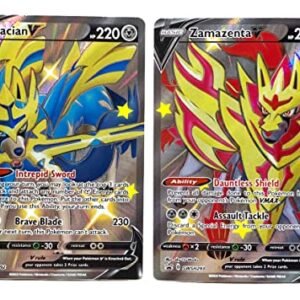 Trading Cards Pokemon Zacian V & Zamazenta V - Pokemon Black Star Promo Card Lot - SWSH292 & SWSH293 - Shiny Vault Full Art Card