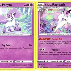 Pokemon Trading Cards Galarian Rapidash 82/202 Sword & Shield - Rare - Evolution Pokemon Card Lot - Galarian Ponyta