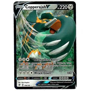 Trading Cards Pokemon Copperajah V 136/192 - Ultra Rare - Pokemon Sword and Shield Rebel Clash