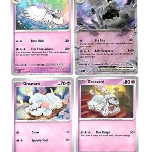 Card Games Pokemon Houndstone ex 102/197 - Obsidian Flames - Pokemon Evolution 4 Card Lot - 101/197