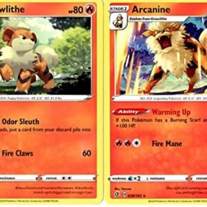 Pokemon Pokemon Arcanine 028/192 - Sword & Shield - Rebel Clash Evolution Set - Rare 2 Card Lot Trading Cards