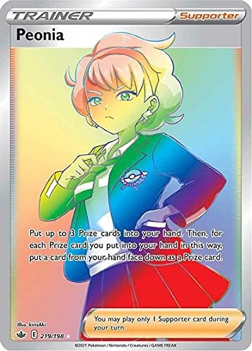 Collectible Card Games Pokemon Peonia - 219/198 - Secret Rare - Sword & Shield - Chilling Reign