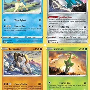 Pokemon Terrakion Keldeo Cobalion Virizion - Silver Tempest - 097/195 - Legendary Pokemon Card Set - 4 Card Lot Collectible Card Games