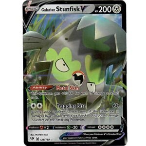 Pokemon Trading Cards Galarian Stunfisk V - 128/189 - Ultra Rare Sword & Shield Darkness Ablaze Singles