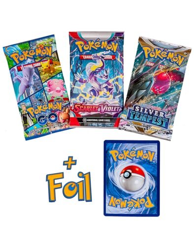 Pokemon Collectible Card Games Pokemon TCG: 3 Booster Packs & 1 Random Foil | Includes 3 Blister Packs of Random Cards & 1 Individually Packed Holofoil Promo Card, 097712556710 3 Boosters