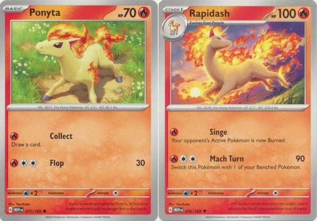 Trading Cards Pokemon Rapidash 078/165 - Ponyta - Pokemon 151 - Evolution 2 Card Lot