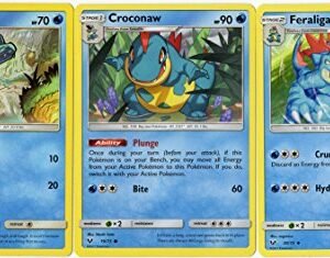 Collectible Card Games Pokemon Evolution Set - Feraligatr Croconaw Totodile - Sun Moon Shining Legends 20/73 Card lot