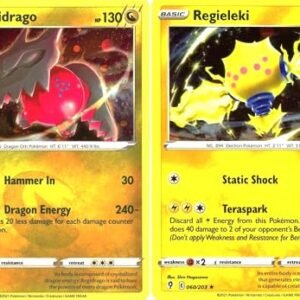 Pokemon Trading Cards Regieleki 060/203 & Regidrago 124/203 - Evolving Skies - Pokemon - Legendary Card Lot - Holo