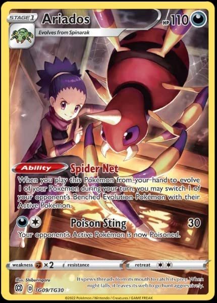Ariados TG09/TG30 - Brilliant Stars - Trainer Gallery Pokemon Card - Holo Foil Collectible Card Games Pokemon