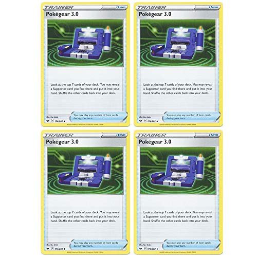 Pokemon Card - Pokegear 3.0 - Sword and Shield Base - x4 Card Lot Playset - 174/202 Uncommon Pokemon Trading Cards