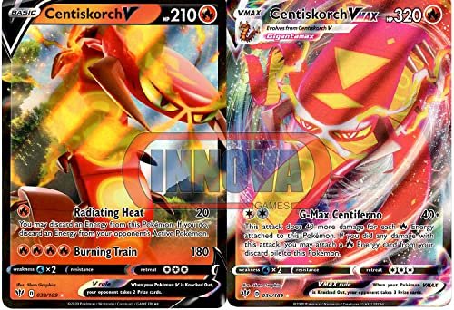 Centiskorch V & Vmax - 33/189-34/189 - Darkness Ablaze - Pokemon Ultra Rare Card Lot Collectible Card Games Pokemon