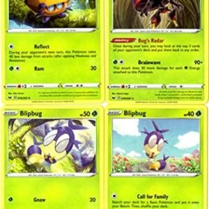 Pokemon Orbeetle 019/202 Sword & Shield - Pokemon Evolution 4 Card Lot - Rare Stage 2 Grass Type Trading Cards