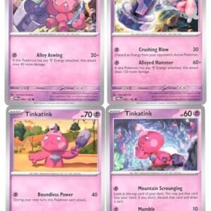 Tinkaton 085/182 - Paradox Rift - Pokemon 4 Card Lot - Tinkatink Tinkatuff Collectible Card Games Pokemon