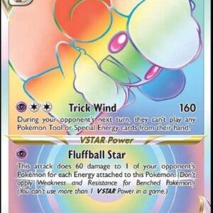Whimsicott VSTAR 175/172 Brilliant Stars - Secret Rare Pokemon Card - Rainbow Foil Pokemon Collectible Card Games
