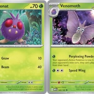 Venomoth 049/165 - Pokemon 151 - Evolution Card Lot - Venonat Pokemon Collectible Card Games