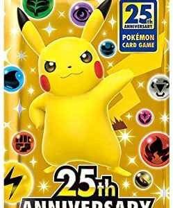 (1 Pack) Pokemon Card Game Japanese 25th Anniversary Collection S8a Booster Pack (5 Cards Enclosed) Pokemon Collectible Card Games
