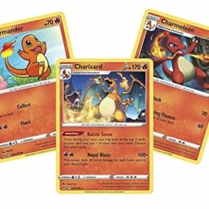 Pokemon Action Figures Charizard 25/185 - Vivid Voltage - Pokemon Evolution 3 Card Set Sword & Shield