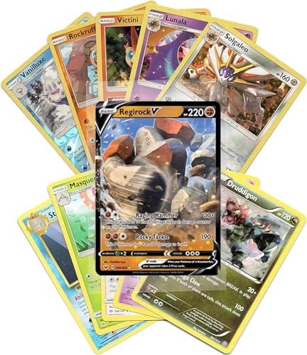 Pokemon Collectible Card Games Pokemon Cards 50 Card Assorted Lot with Guaranteed V Pokemon