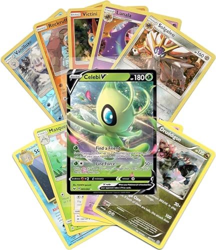 Pokemon Collectible Card Games Pokemon Cards 50 Card Assorted Lot with Guaranteed V Pokemon