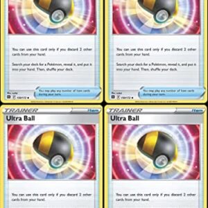 Pokemon Ultra Ball 150/172 - Brilliant Stars - Pokemon Trainer Card Lot Playset x4 Collectible Card Games