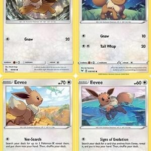 Collectible Card Games Pokemon Eevee - Pokemon - 4 Card Lot - Hidden Fates Vivid Voltage Evolving Skies - 125/203-49/68