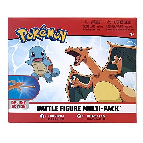 Pokemon Action Figures Pokémon Fire and Water Battle Pack - Includes 4.5 Inch Flame Action Charizard and 2" Squirtle Action Figures - Amazon Exclsuive Charizard