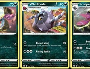 Scolipede 107/198 Chilling Reign - Pokemon Evolution 3 Card Set - Rare Stage 2 Dark Type Collectible Card Games Pokemon