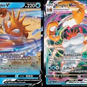 Collectible Card Games Pokemon Kingler V & Vmax 029/172 Brilliant Stars - Ultra Rare Pokemon Card Lot