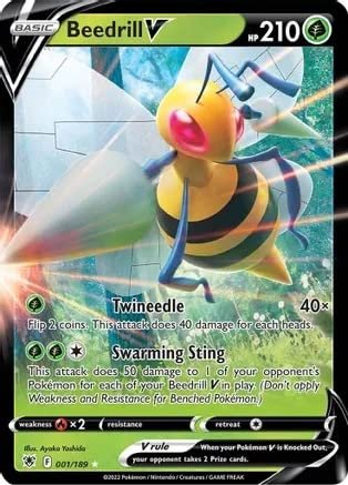 Collectible Card Games Pokemon Beedrill V - 001/189 - Ultra Rare