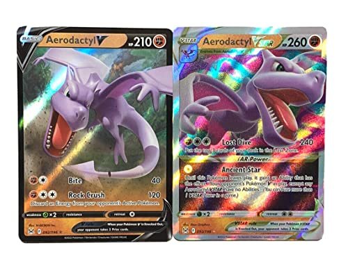 Pokemon Trading Cards Aerodactyl V & VStar Lost Origin - Pokemon Ultra Rare Card Set 092/196-093/196