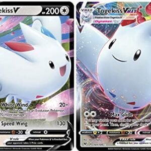 Pokemon Vmax Card Set - Togekiss VMAX 141/185 & Togekiss V 140/185 - Vivid Voltage - Ultra Rare Card Lot Pokemon Collectible Card Games