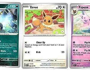 Umbreon Espeon Eevee - Obsidian Flames - Pokemon Evolution 3 Card Lot - 086/197-130/197 Pokemon Trading Cards