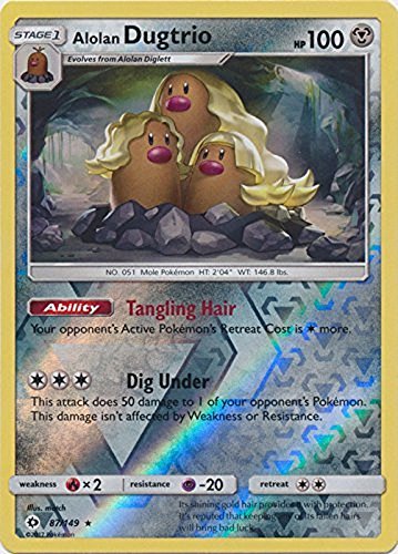 Collectible Card Games Pokemon Pokemon - Alolan Dugtrio - 87/149 - Holo Rare - Reverse Holo