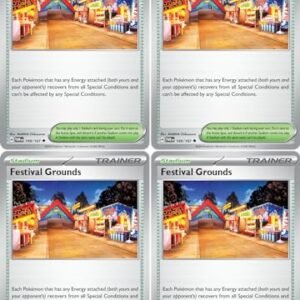 Collectible Card Games Pokemon Festival Grounds 149/167 – Twilight Masquerade – Pokemon x4 Card Lot – Playset
