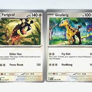 Collectible Card Games Pokemon Farigiraf 155/193 - Paldea Evolved - Pokemon Evolution Set - 2 Card Lot - Scarlet & Violet