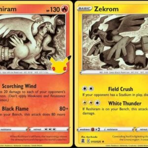 Zekrom & Reshiram - Pokemon Celebration Card Lot - Legendary Holo Foil - 002/025 & 010/030 Collectible Card Games Pokemon