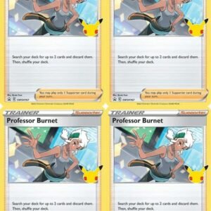 Professor Burnet SWSH167 - Black Star Promo - Pokemon Trainer Card Lot - Playset x4 Collectible Card Games Pokemon