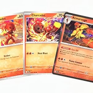 Armarouge 041/198 - Scarlet & Violet - Pokemon Evolution 3 Card Lot - Charcadet Pokemon Trading Cards