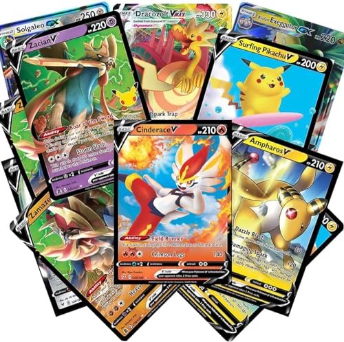 Pokemon Collectible Card Games Pokemon Cards 50 Card Assorted Lot with Guaranteed V Pokemon