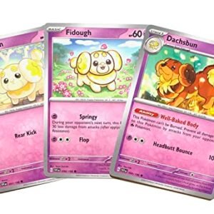 Pokemon Dachsbun 099/198 - Scarlet & Violet - Pokemon Evolution 3 Card Lot - Fidough Action Figures