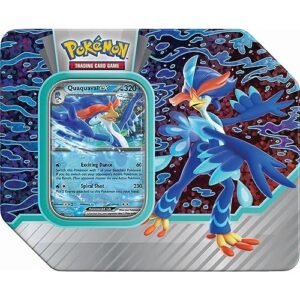 Pokemon TCG: Paldea Partners Quaquaval EX Tin - 5 Packs, Promos Dedicated Deck Card Games Pokemon